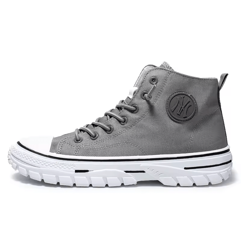 Classic High-Top Canvas Sneakers with NY Logo