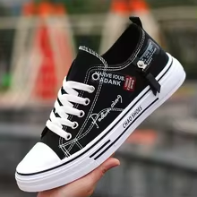 Retro Motorcycle Low-Top Canvas Sneakers